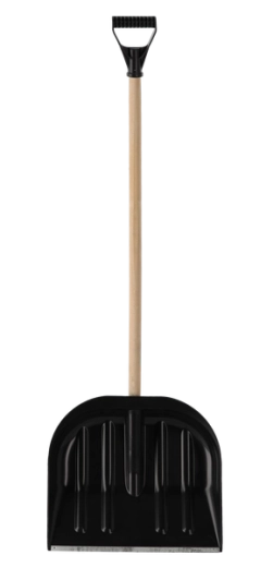 Kunststoff-Schneeschaufel 45 cm mit Holzstiel und D-Griff