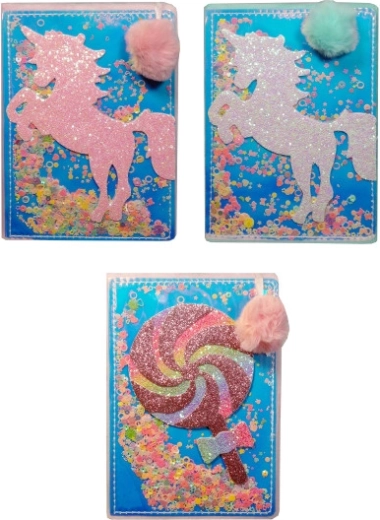 Kinder-Tagebuch mit Feder und Paillettenhülle
