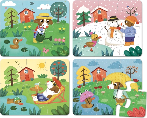 VILAC Holzpuzzle Vier Jahreszeiten im Kasten