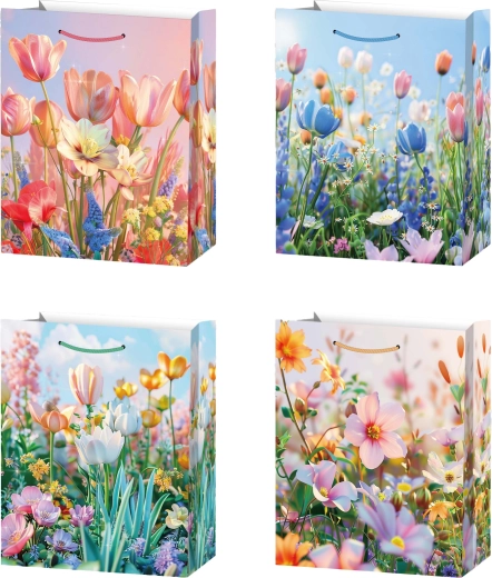 Geschenktasche S mit Wiesenblumenmotiv