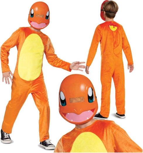 Kinderkostüm Pokémon Glumanda Kigurumi – Körpergröße 109–126 cm