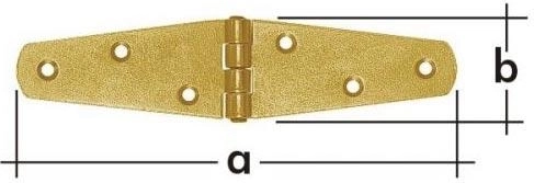 Dreieckiges geflochtenes Scharnier 200 × 40 × 2 mm, gelb verzinkter Stahl