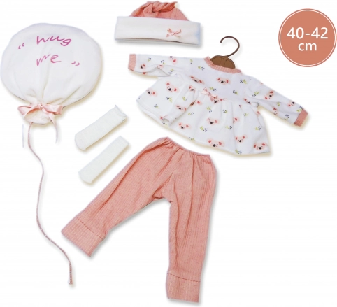 Kleidung für Puppe NEW BORN 40–42 cm, 4-teiliges Set mit Schnuffeltuch