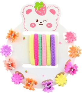 Haarset für kleine Stylistinnen – Haargummis und Clips in Blumenform