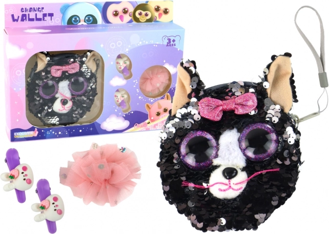 Mädchenset mit Haarspangen und Geldbörse Kätzchen