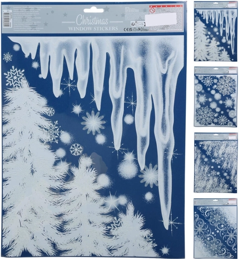 Weihnachtliche selbstklebende Fensterdekoration 42 × 30 cm – Motivmix
