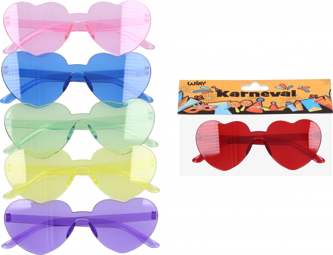 Karnevalsbrille aus Kunststoff in Herzform