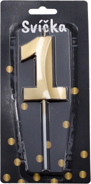 Party-Kerze Zahl 1 gold