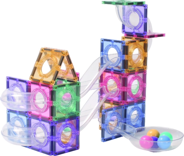 Cleverclixx kreative magnetische Kugelbahn Pastell, 70 Teile