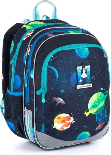 Schulrucksack Topgal ELLY mit Raketen- und Weltraummotiv