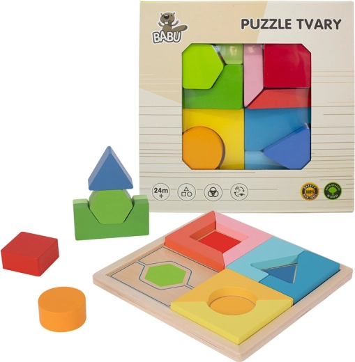 Babu Holzpuzzle mit geometrischen Formen