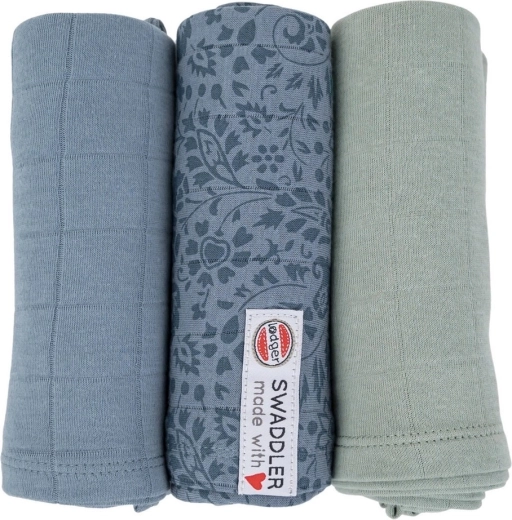 Lodger Swaddler Flower Tribe Ocean – Set 3 Stück 70 × 70 cm