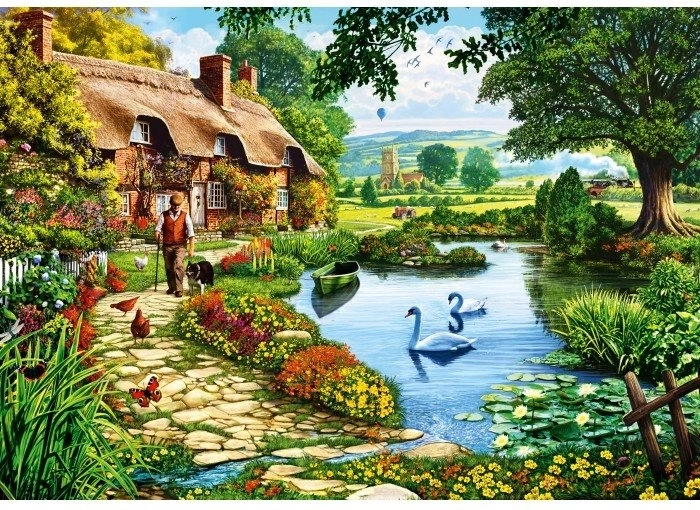 Bluebird Puzzle Hütte am See 500 Teile