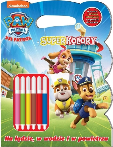 PAW Patrol Superfarben 8: An Land, im Wasser und in der Luft – Malbuch mit Filzstiften