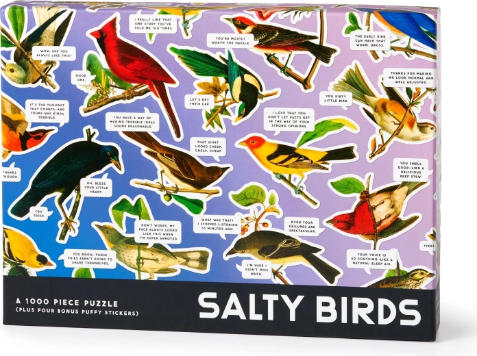 Galison Puzzle Salty Birds 1000 Teile mit Bonus-3D-Stickern