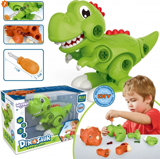 WOOPIE Dinosaurier zum Verschrauben mit Schraubendreher – Konstruktionsset Tyrannosaurus für Kinder