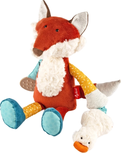 Sigikid Entwicklungs-Plüschtier Fuchs mit Rassel, Knisterfolie und Beißring 32 cm