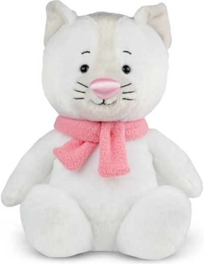 Plüschkatze 28 cm mit farbiger Nase und Schal