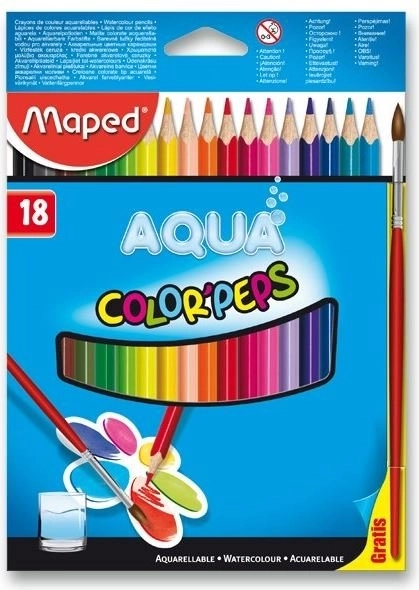 Dreieckige Buntstifte Maped Aqua Color'Peps 18 Stk. mit Pinsel
