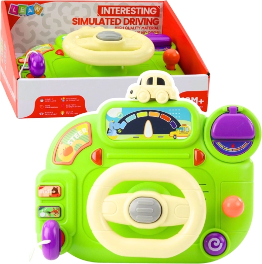 Interaktives Kinderlenkrad – grüner Fahrsimulator mit Lichtern und Geräuschen