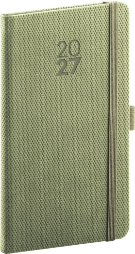 Notique Taschenkalender Diamante 2027 oliv 9 × 15,5 cm