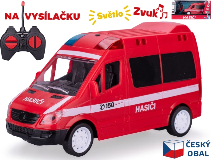 RC-Feuerwehrauto 17 cm mit Fernsteuerung sowie Licht- und Soundeffekten