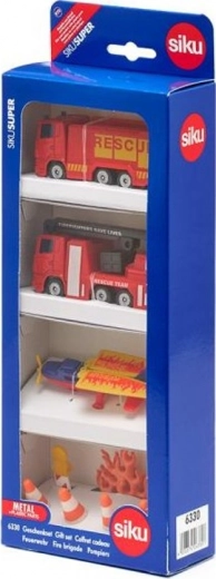 Siku Super Geschenkset Feuerwehr – Metall-Rettungsfahrzeuge und Flugzeug