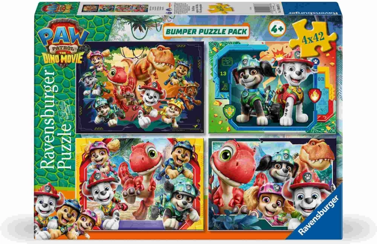 Ravensburger PAW Patrol: Dino Rescue Film Puzzle 4 x 42 Teile