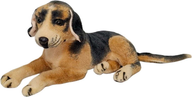 Plüschhund in braun-schwarzer Farbe – 1 Stück