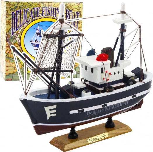 Dekoratives Fischerbootmodell Flying Lady 24x23cm