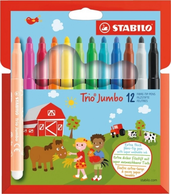 Stabilo Trio Jumbo Filzstift-Set, 12 Farben