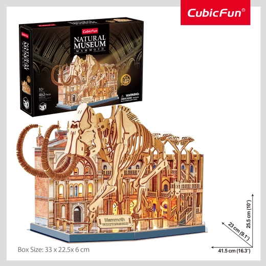 CubicFun 3D-Puzzle Natural Museum Mammut mit LED-Beleuchtung