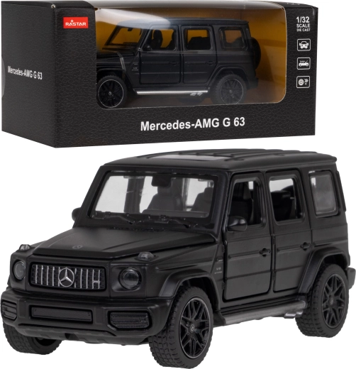 Automodell Mercedes‑AMG G 63 1:32 Rastar mit Metallkarosserie und zu öffnenden Elementen – Schwarz