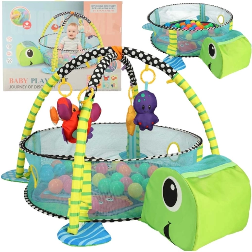Lernspieldecke Schildkröte mit Umrandung und Bällen
