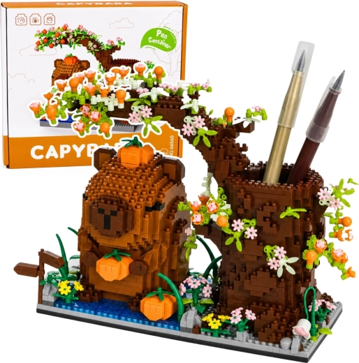 Mini-Bauset Capybara mit Baum – Stifte-Organizer (1800 Teile)