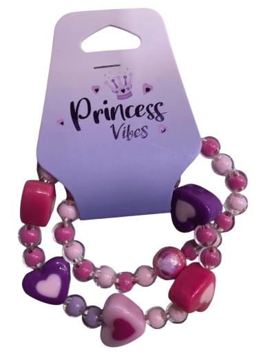 PINK Set aus Perlenarmbändern mit Herzchen, 2 Stk.
