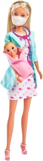 Puppe Steffi Kinderärztin mit Stethoskop