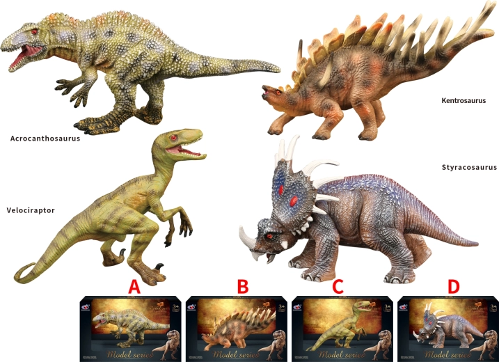 Dinosaurierwelt – Set mit Dinosaurierfiguren (4 Arten)