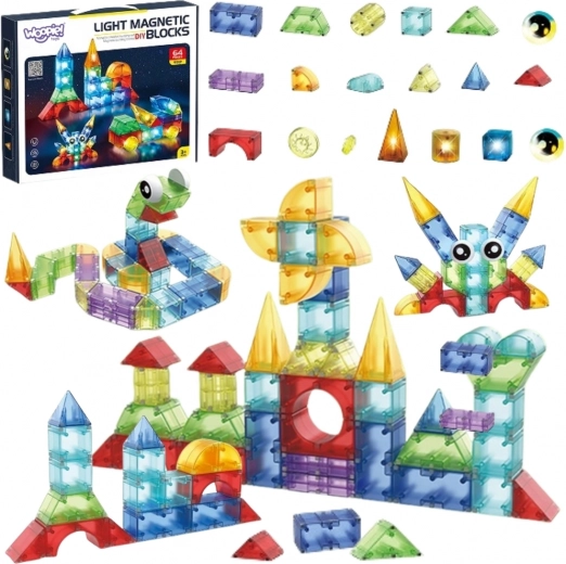 Woopie Magnetische 3D-Bausteine – Lernset mit 63 Teilen