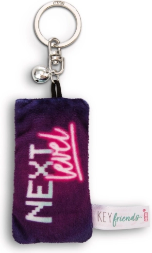 NICI Plüsch-Schlüsselanhänger Mini-Kissen „Next Level“ mit Glöckchen 8 cm - 1 Stück