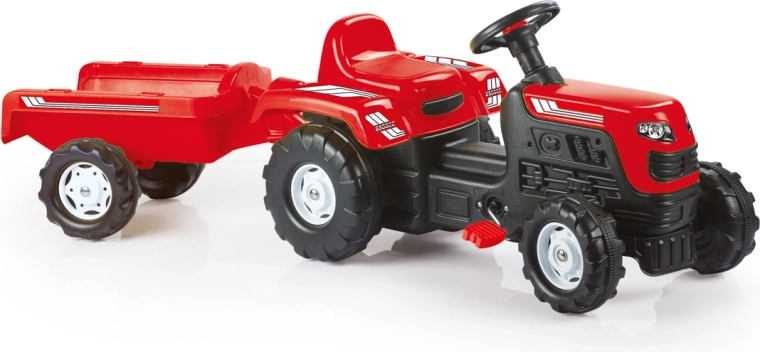 Ranchero Trettraktor mit Anhänger, rot