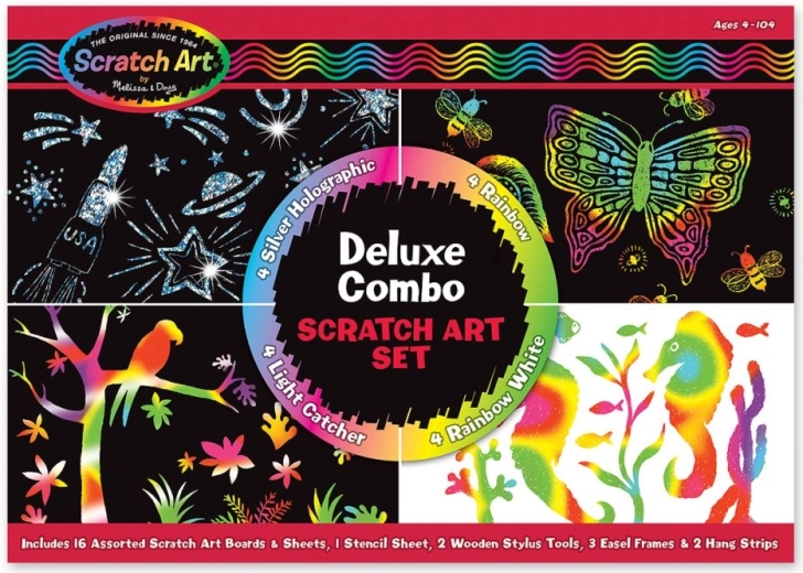Deluxe Kratzbild-Set Melissa & Doug 16 Stk.