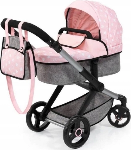 Bayer Kombi-Puppenwagen Xeo rosa-grau