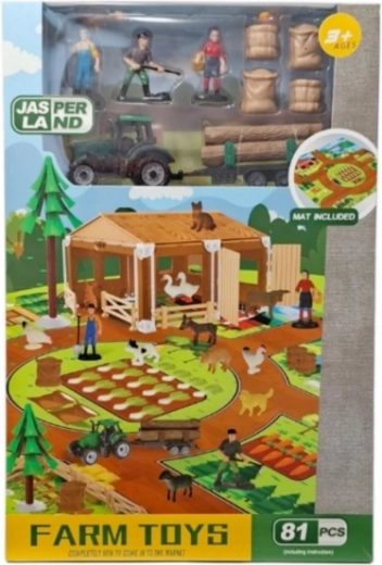 Landwirtschaftliches Bauernhof-Set mit 81 Teilen