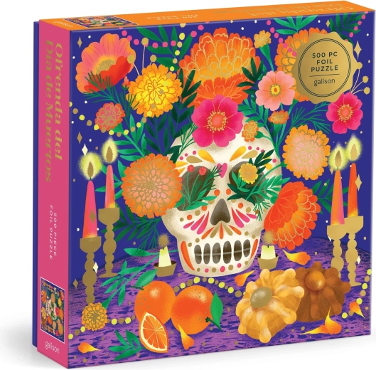 Metallisches quadratisches Puzzle Altar zum Tag der Toten 500 Teile