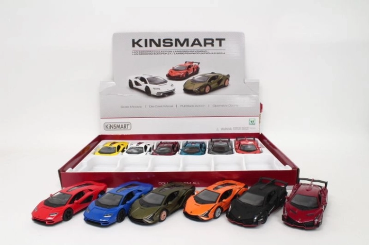 Metallauto Lamborghini 13 cm mit Rückzugsantrieb (Pull-Back)
