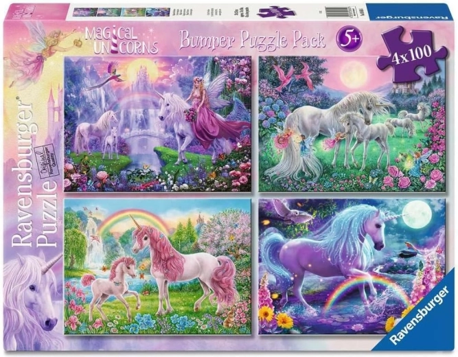 Ravensburger Puzzle Magische Einhörner 4×100 Teile