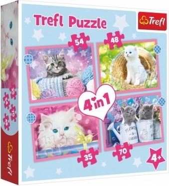Puzzle 4-in-1 Lustige Kätzchen