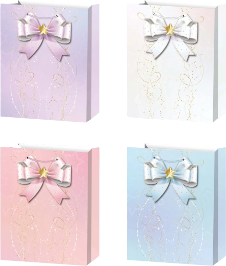Geschenktasche L pastell mit Schleife
