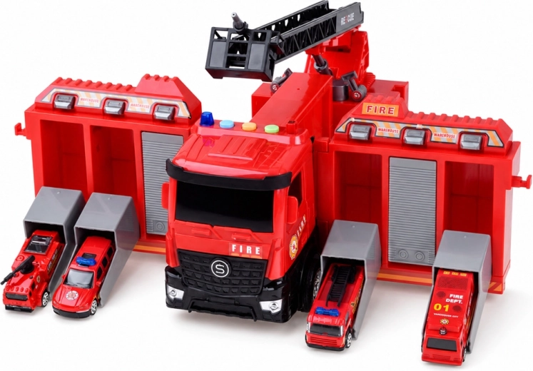 Feuerwehrauto und mobile Station